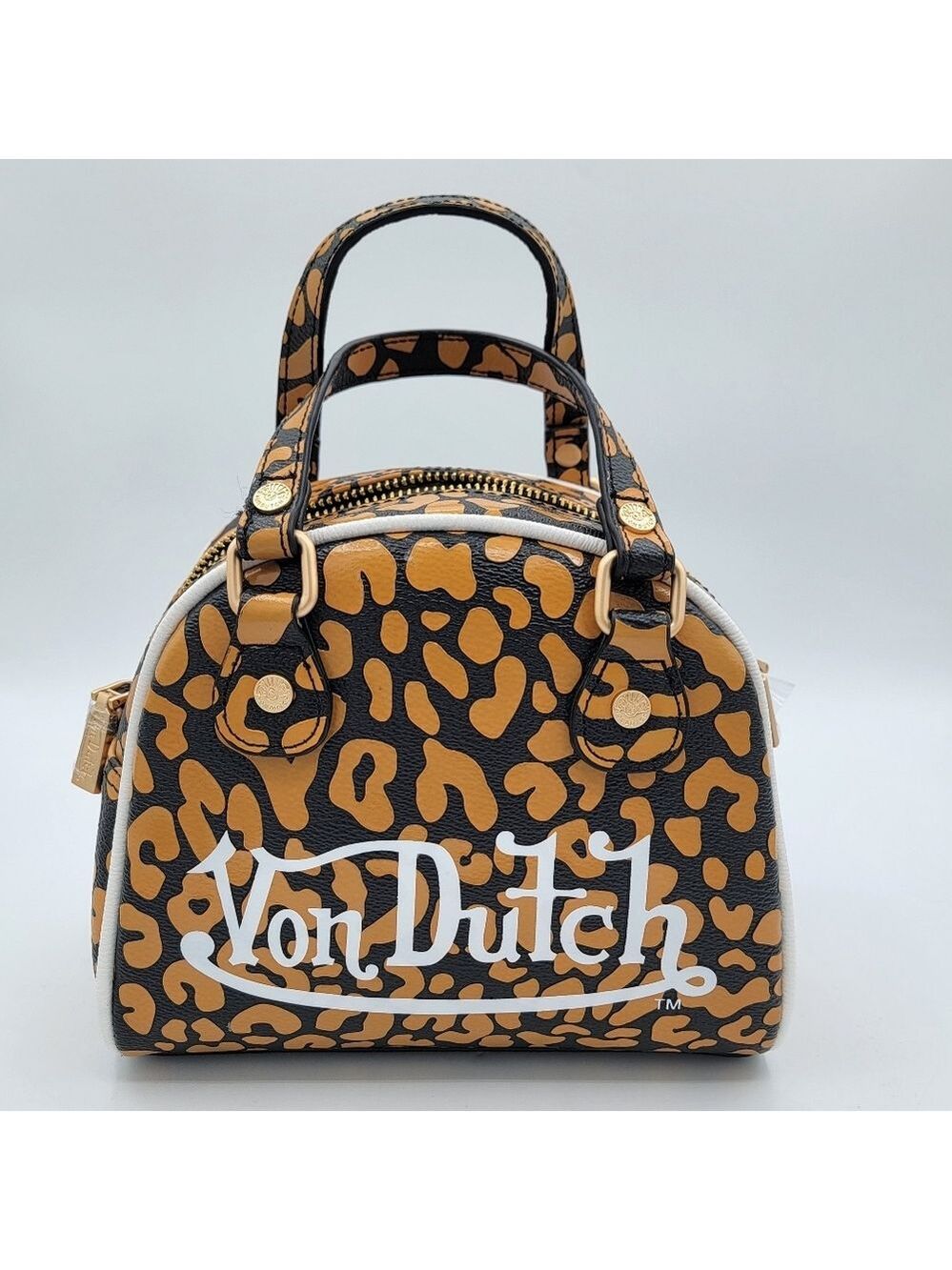 Von Dutch Camel Cheetah Print Handbag Y2K NEW #2837
